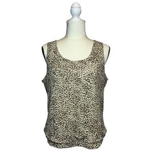 Additions by Chico’s Leopard Print Sleeveless Top Size 2